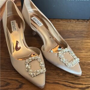 Badgley Mischka Gold Embellished Heels